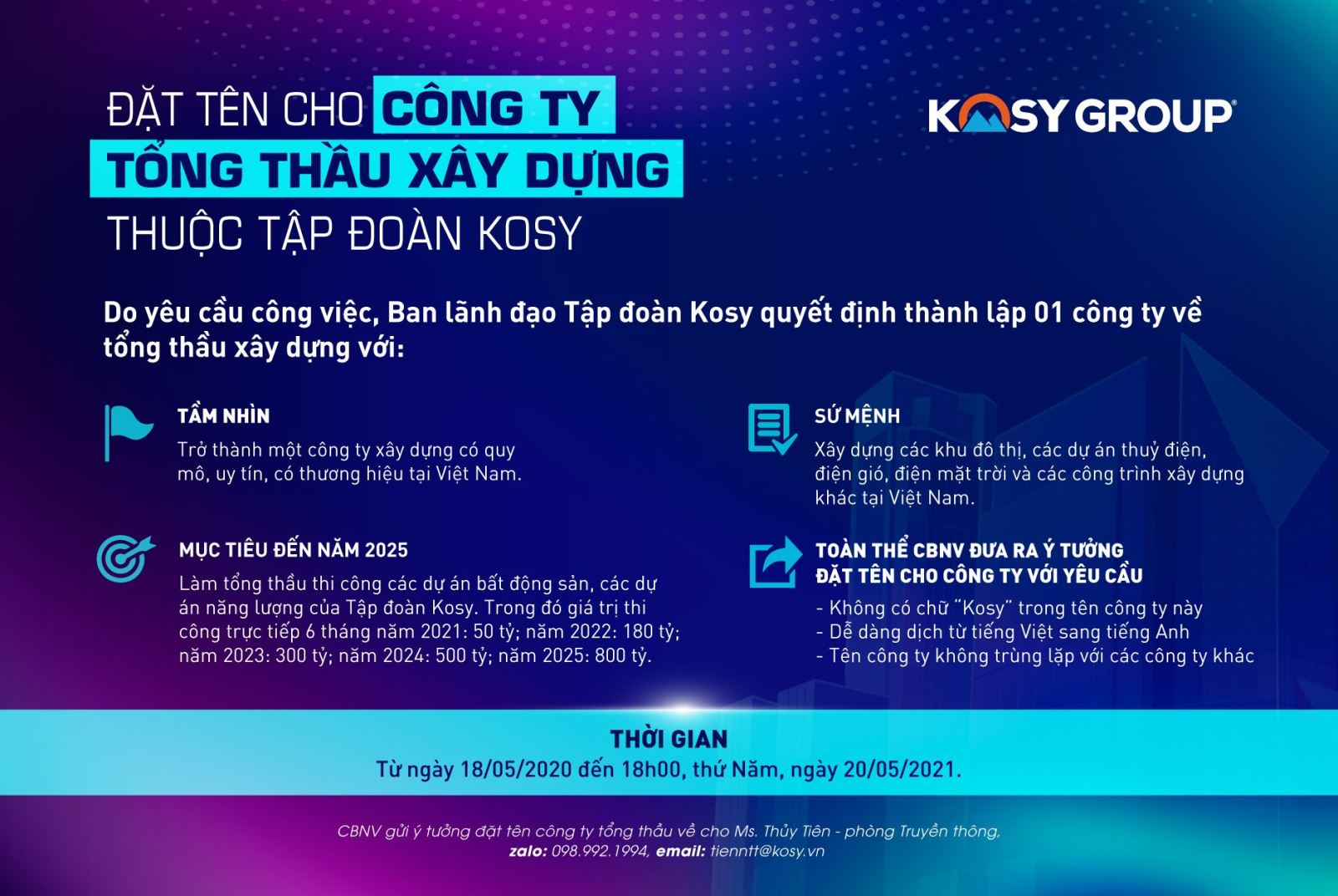 Kosy Group - một công ty thương mại với đội ngũ nhân viên năng động, sáng tạo và luôn cập nhật thị trường. Với tầm nhìn phát triển bền vững, công ty đem đến giải pháp tối ưu cho các sản phẩm và dịch vụ của mình, mang lại lợi ích lớn cho khách hàng. Bạn không thể bỏ qua cơ hội để biết thêm về công ty này!